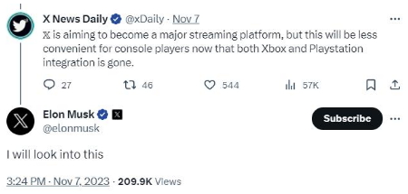 PS5和PS4宣布停止支持推特 马斯克：我正在调查