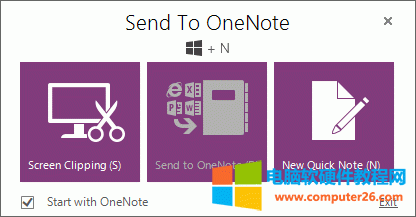 onenote2016截图快捷键